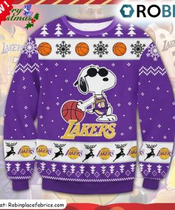 Snoopy Los Angeles Lakers Ugly Christmas Sweatshirt, Sweater