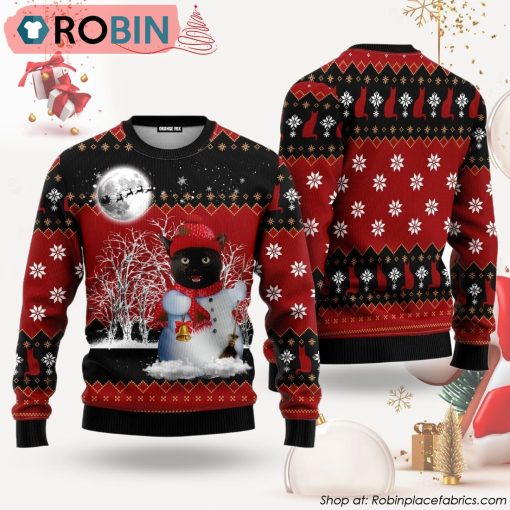 Snowman Cat Ugly Christmas Sweater