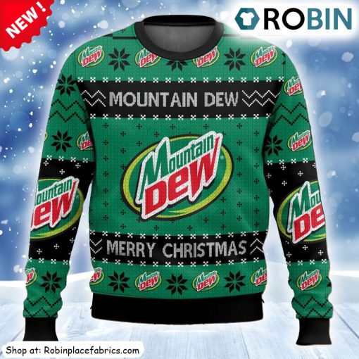 Soda Mountain Dew Drinks Ugly Christmas Sweatshirt, Sweater