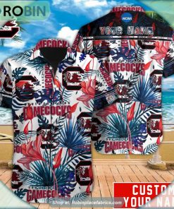 South Carolina Gamecocks Tropical Design Hawaiian Shirt South Carolina Gamecocks Tropical Design Hawaiian Shirt