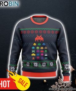 Space Invaders Ugly Christmas Sweater 3D For Men and Women