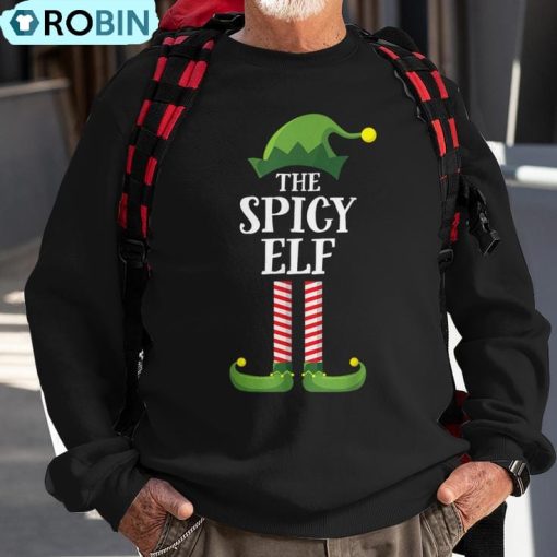 Spicy Elf Matching Family Group Christmas Party Elf Ugly Christmas Sweatshirt