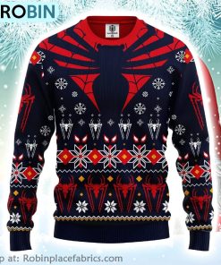 Spider Man Marvel Comics Gifts Spiderman Logo Ugly Christmas Sweater2