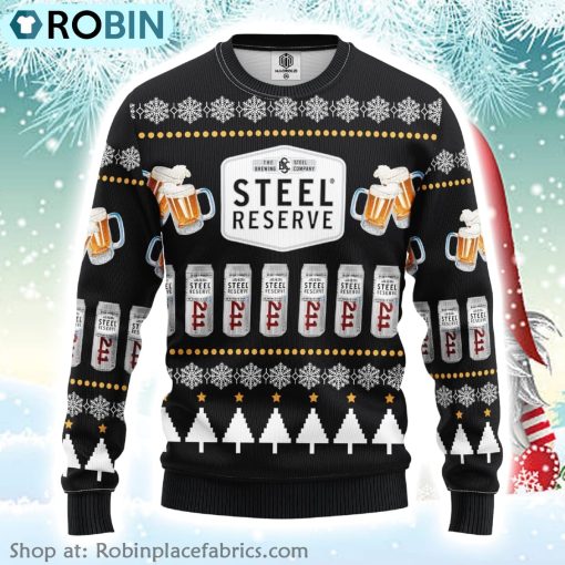 Steel Beer Drink Lover Gifts Ugly Christmas Sweater