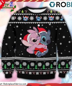 Stitch And Angel Stitch Ugly Christmas Sweatshirt, Sweater