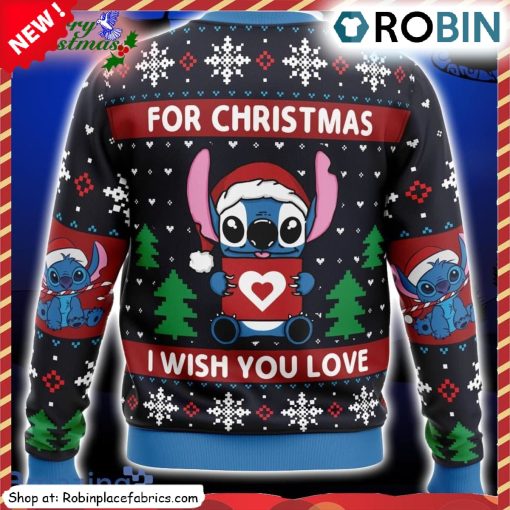 Stitch For Christmas I Wish You Love Ugly Christmas Sweatshirt, Sweater