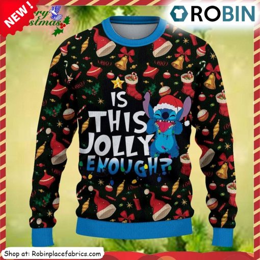 Stitch Is This Jolly Enough Ugly Christmas Sweatshirt, Sweater