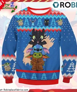 Stitch Sdentato Baby Yoda Ugly Christmas Sweatshirt, Sweater