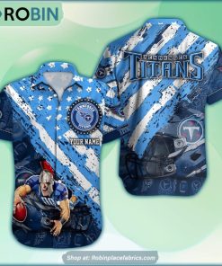 Tennessee Titans Mascot American Flag NFL Hawaiian Shirt