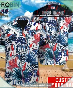 Tennessee Titans Tropical Leaf Pattern Hawaiian Shirt Tennessee Titans Tropical Leaf Pattern Hawaiian Shirt