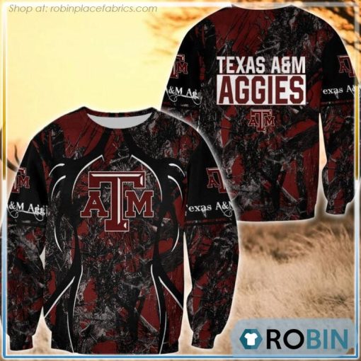Texas A&M Aggies Hunting Pattern All Over Print Sweatshirt