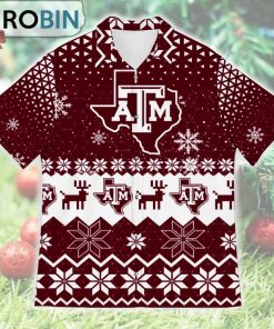 Texas AM Aggies Ugly Christmas Design Short Sleeve Shirt