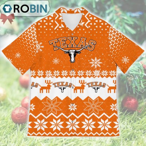 Texas Longhorns Ugly Christmas Design Short Sleeve Shirt