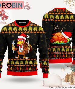 Thanksgiving Turkey Autumn Ugly Christmas Sweater Pattern Ugly Christmas Sweater
