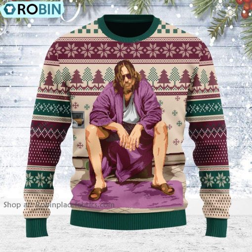 The Big Lebowski Inspired Bathroom Christmas  Ugly Sweater