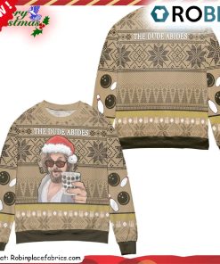 the-big-lebowski-the-dude-abides-ugly-christmas-sweatshirt-sweater-1