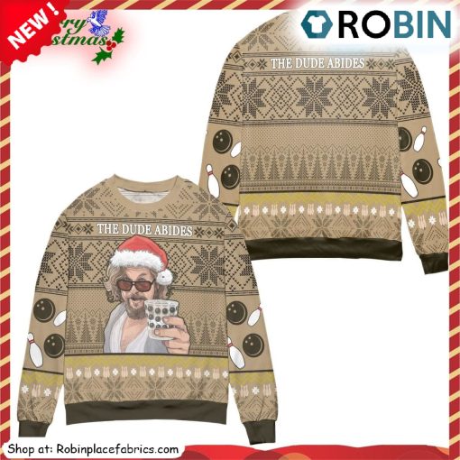 The Big Lebowski The Dude Abides Ugly Christmas Sweatshirt, Sweater