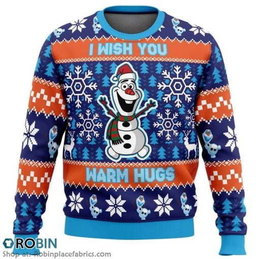 The Funny Snowman I Wish You Warm Hugs Christmas Ugly Sweater 3D Printed
