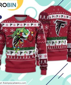 The Grinch Holding Atlanta Falcons Design Ugly Christmas Sweater