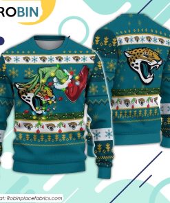 The Grinch Holding Jacksonville Jaguars Design Ugly Christmas Sweater