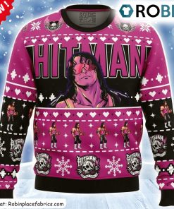 The Hitman Bret Hart Wrestler Ugly Christmas Sweatshirt, Sweater The Hitman Bret Hart Wrestler Ugly Christmas Sweatshirt, Sweater