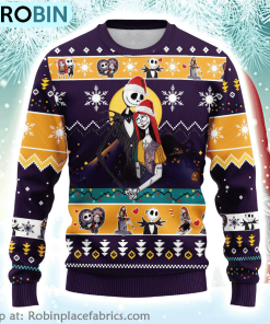 The Nightmare Before Christmas Jack Skellington And Sally 2 Jack Skellington Gift Fan Ugly Sweater