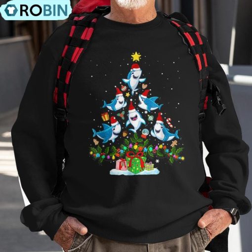 This Is My Christmas Pajama Christmas Shark Tree Ugly Christmas Sweatshirt