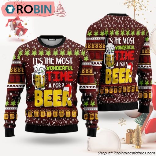 Time For Beer Ugly Christmas Sweater