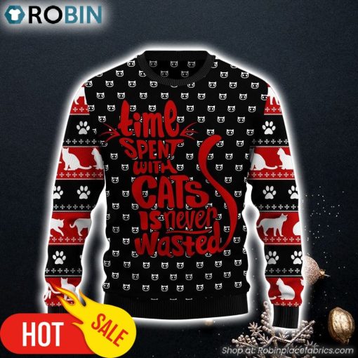 Time With Cat Christmas Ugly Christmas Sweater Best Xmas Gifts Dog Memorial Gift