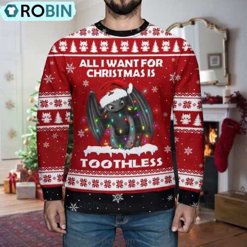 Toothless Christmas Ugly Sweater 3D Printed