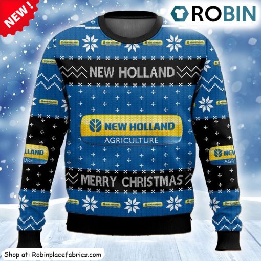Tractor New Holland Ugly Christmas Sweatshirt, Sweater