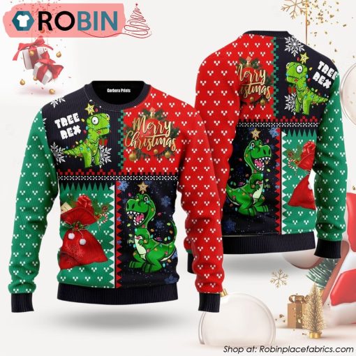 Tree Rex Merry Christmas Ugly Christmas Sweater