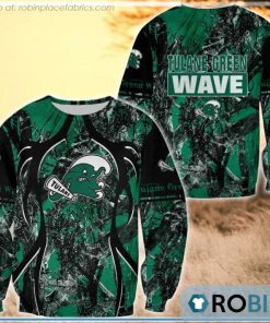 Tulane Green Wave Hunting Pattern All Over Print Sweatshirt