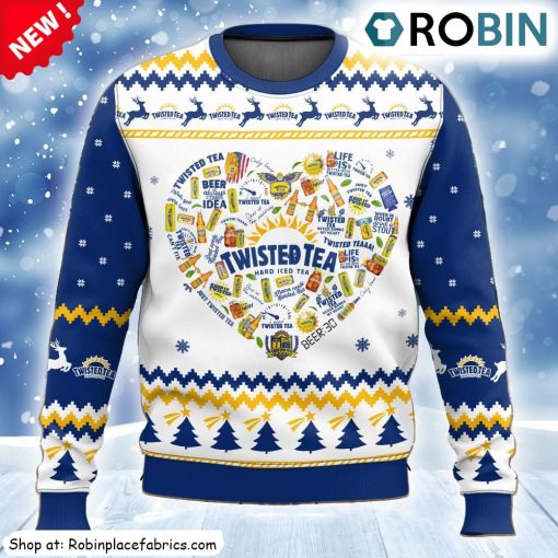 Twisted Tea Heart Ugly Christmas Sweatshirt, Sweater