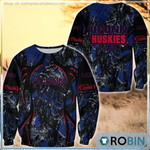 UConn Huskies Hunting Pattern All Over Print Sweatshirt