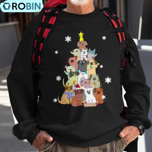 Ugly Christmas Sweater Dog Tree Xmas Dog Ugly Christmas Sweatshirt