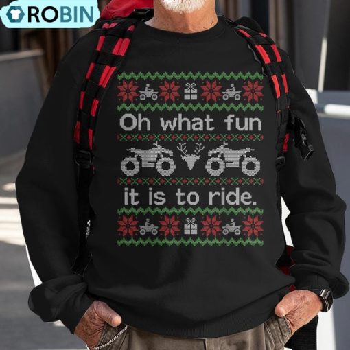 Ugly Sweater Christmas Quad 4 Wheeler Atv Ugly Christmas Sweatshirt
