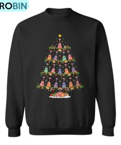 Ukulele Guitar Xmas Lighting Santa Ukulele Christmas Tree Ugly Christmas Sweatshirt