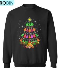 Ukulele Music Uke Mele Kalikimaka Christmas Tree Songs Aloha Ugly Christmas Sweatshirt