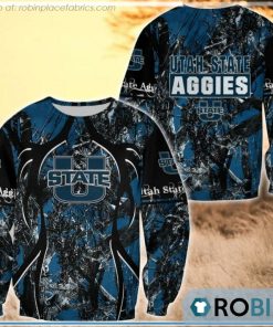 Utah State Aggies Hunting Pattern All Over Print Sweatshirt