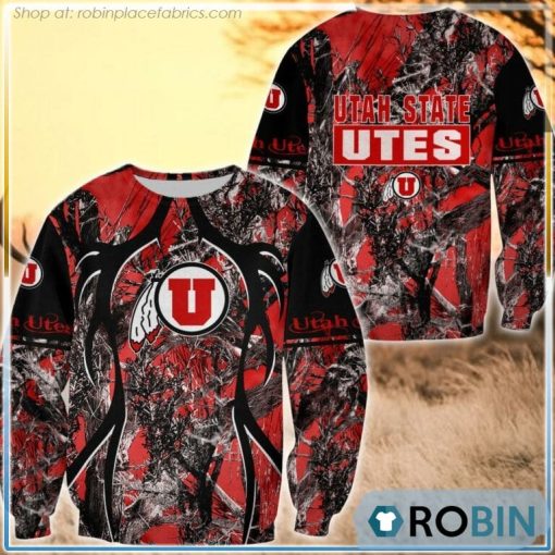 Utah Utes Hunting Pattern All Over Print Sweatshirt