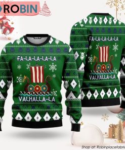 Viking Valhalla Boat Ugly Christmas Sweater