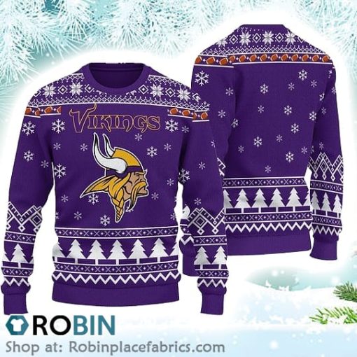Vikings Football Minnesota Christmas Ugly Sweater 3D Printed