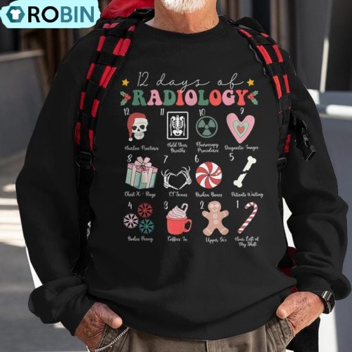Vintage Christmas 12 Days Of Radiology X-Ray Christmas Ugly Christmas Sweatshirt