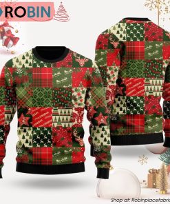 Vintage Christmas Patchwork Ugly Christmas Sweater