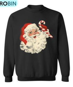 Vintage Retro Santa Claus Candy Cane Christmas Holiday Ugly Christmas Sweatshirt