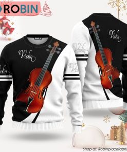 Violin Music Ugly Christmas Sweater