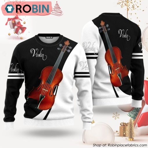 Violin Music Ugly Christmas Sweater