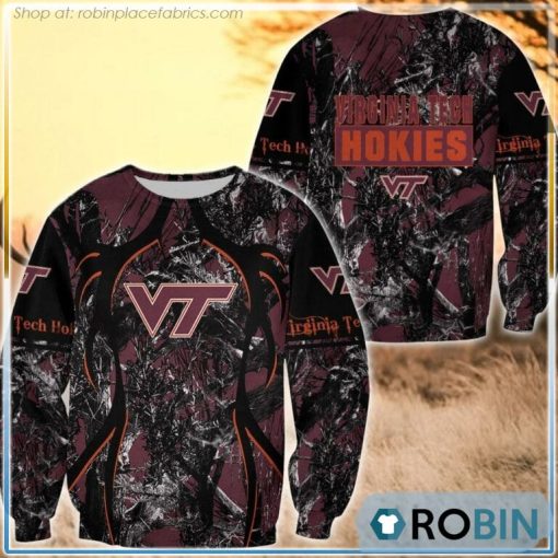 Virginia Tech Hokies Hunting Pattern All Over Print Sweatshirt