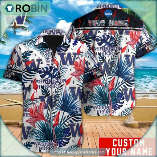 Washington Huskies Tropical Design Hawaiian Shirt